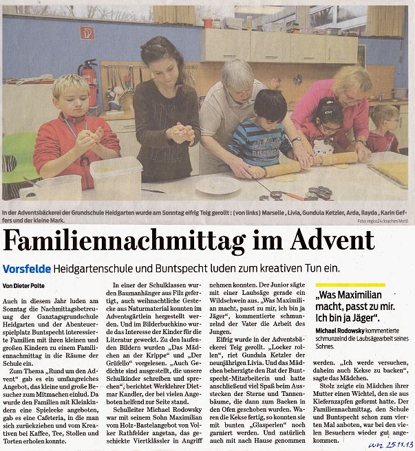 Bastelnachmittag - rund um den Advent wn 25.11.2013